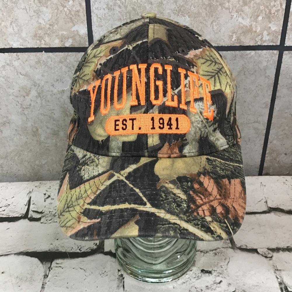 Young Life Hat Mens One Size Camo Outdoor Hunting Adjustable Ball‎ Cap